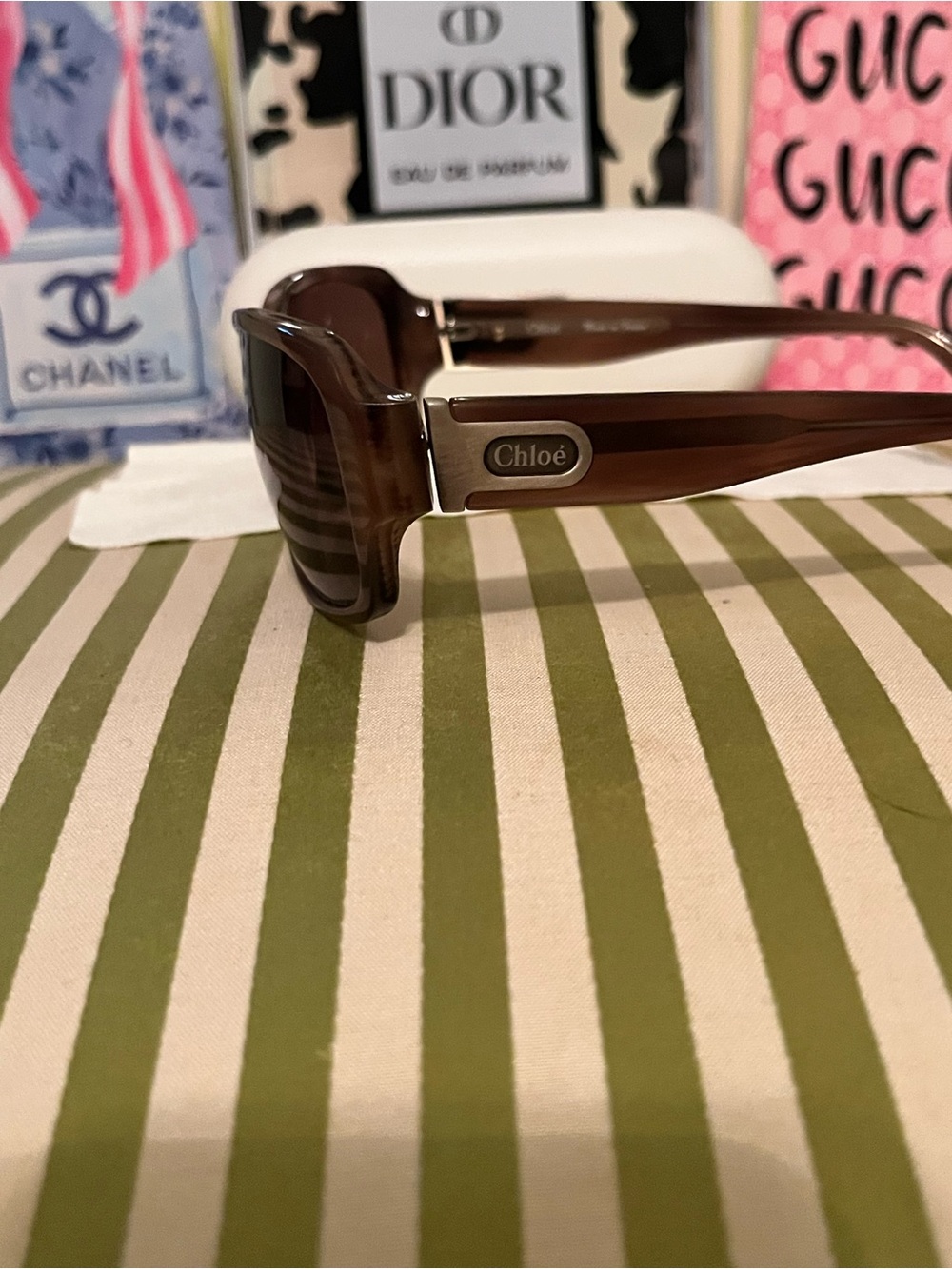 Chloe Brown Gradient Rectangular Sunglasses EUC!!! - Picture 6 of 8